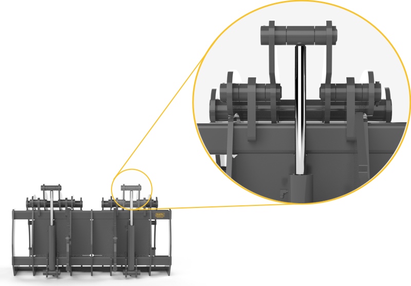 Tiwst resistant hinges on the demolition grapple allow it to handle the toughest envorionments